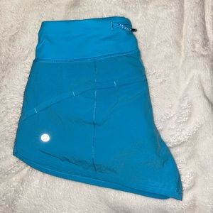 Teal lululemon speed up shorts